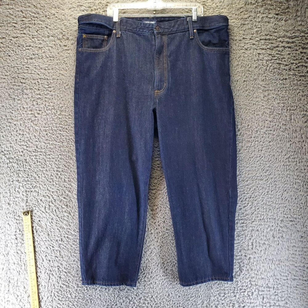 Lands End Jeans Mens 44x28 Blue Traditional Fit Square Rigger Denim